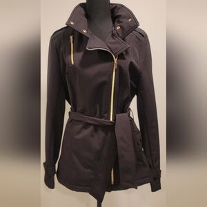 Chic Black Jacket with Gold Accents